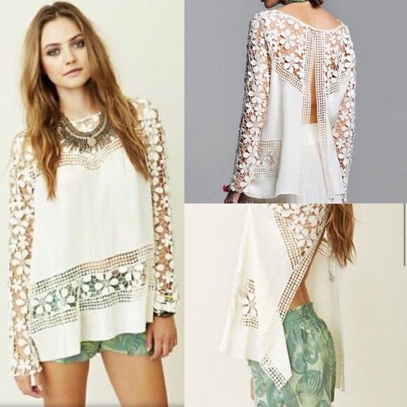 ✨NEW ALEXIS Zuzana Silk Crochet Top - Picture 1 of 7